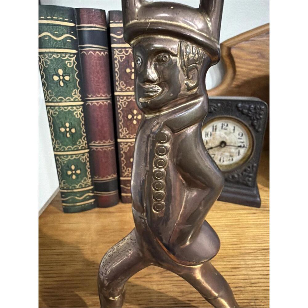 Vintage Hessian Soldier Brass Door Stop Book End Revolutionary War Colonial - Picture 2 of 10